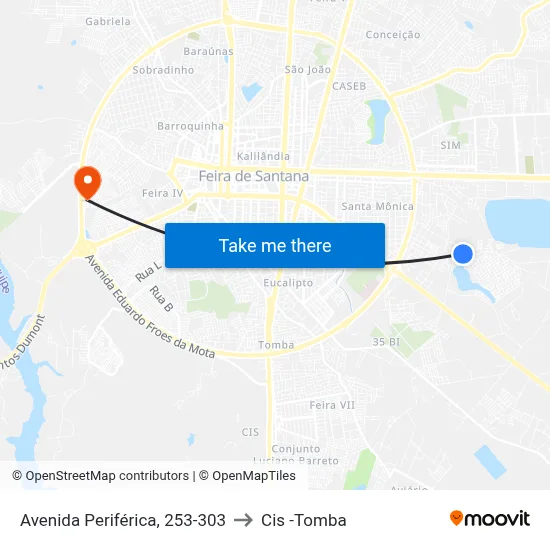 Avenida Periférica, 253-303 to Cis -Tomba map