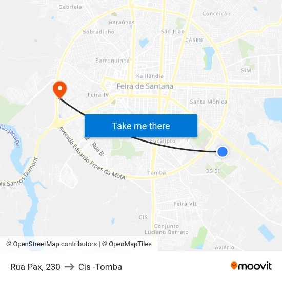Rua Pax, 230 to Cis -Tomba map