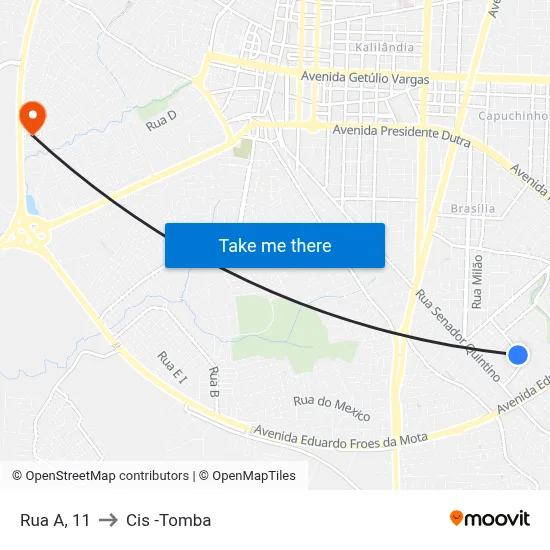 Rua A, 11 to Cis -Tomba map