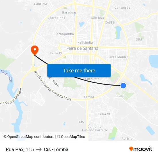 Rua Pax, 115 to Cis -Tomba map