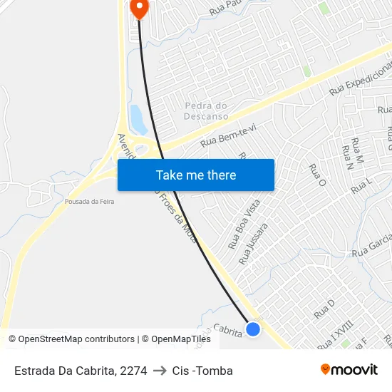 Estrada Da Cabrita, 2274 to Cis -Tomba map