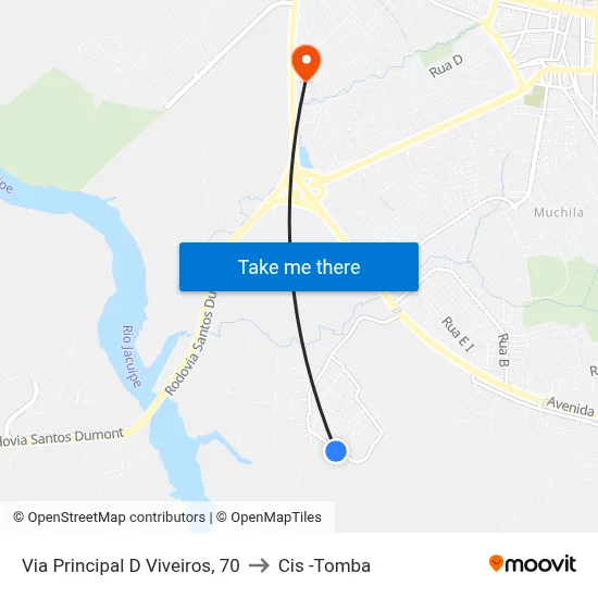 Via Principal D Viveiros, 70 to Cis -Tomba map