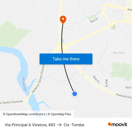 Via Principal A Viveiros, 483 to Cis -Tomba map