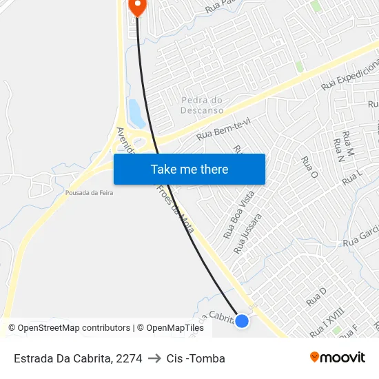Estrada Da Cabrita, 2274 to Cis -Tomba map