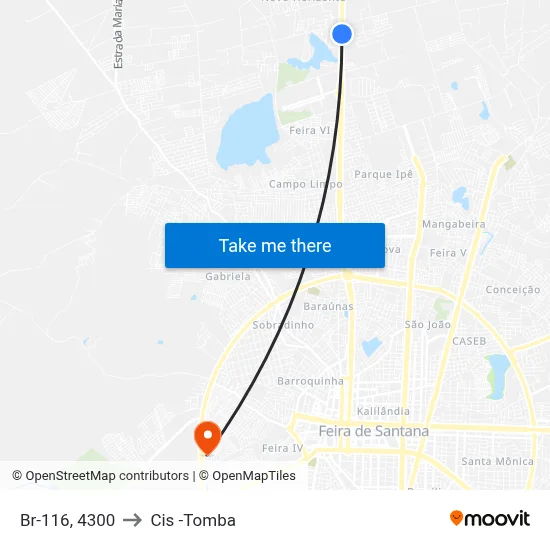 Br-116, 4300 to Cis -Tomba map