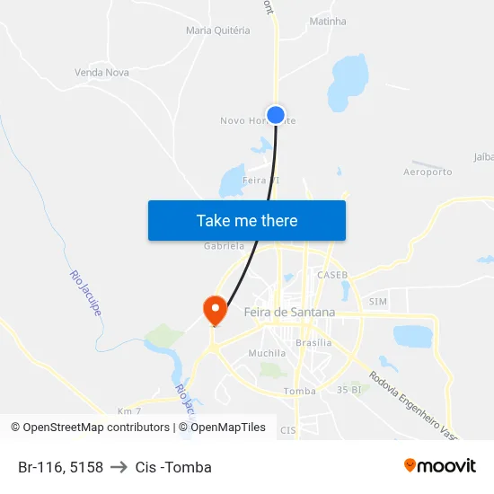 Br-116, 5158 to Cis -Tomba map