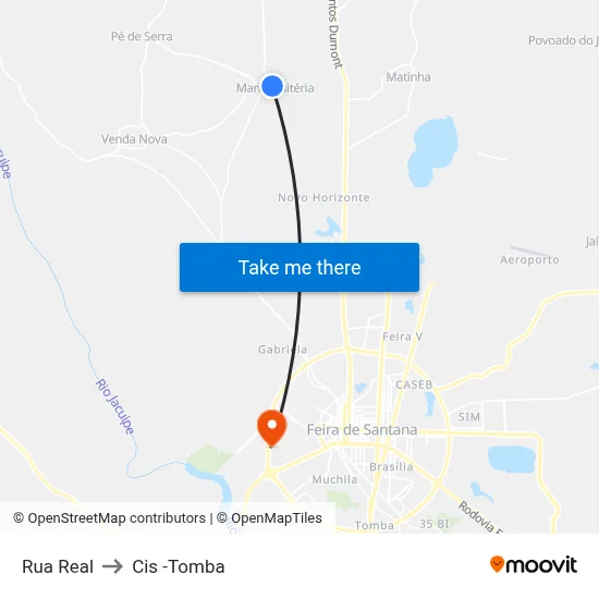 Rua Real to Cis -Tomba map