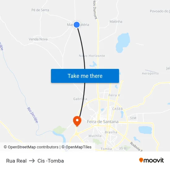 Rua Real to Cis -Tomba map