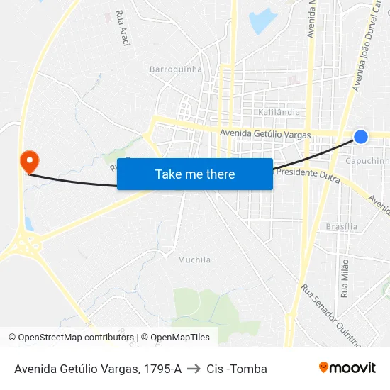 Avenida Getúlio Vargas, 1795-A to Cis -Tomba map