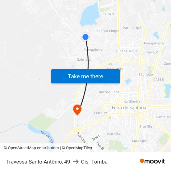 Travessa Santo Antônio, 49 to Cis -Tomba map