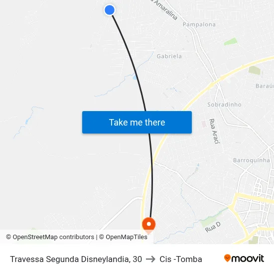 Travessa Segunda Disneylandia, 30 to Cis -Tomba map