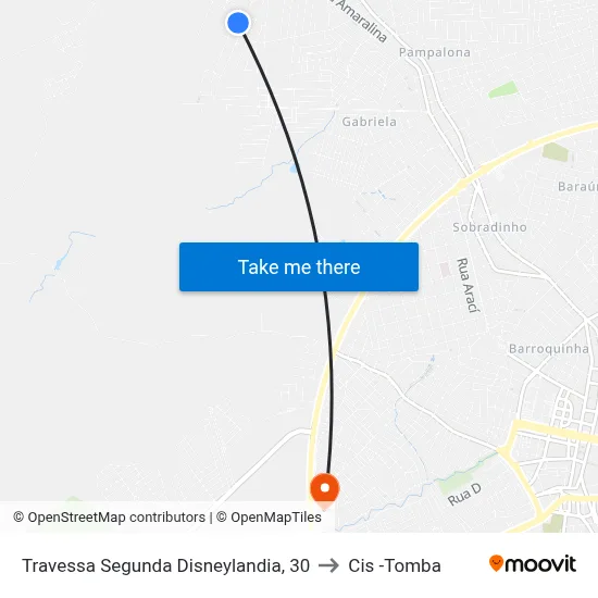 Travessa Segunda Disneylandia, 30 to Cis -Tomba map