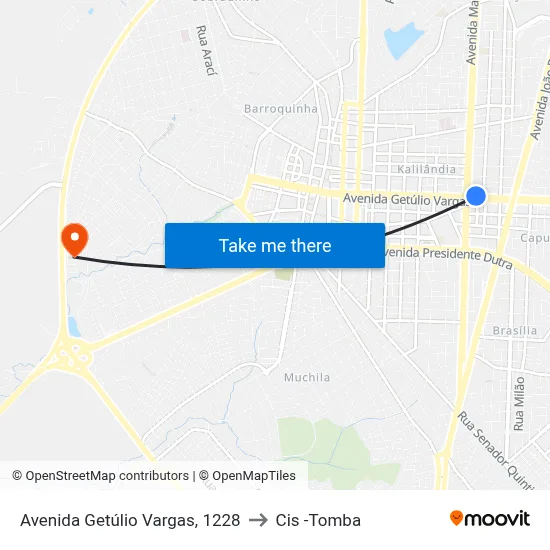 Avenida Getúlio Vargas, 1228 to Cis -Tomba map