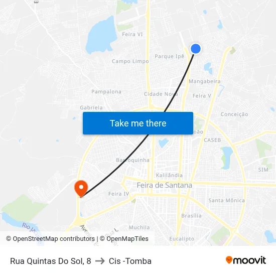 Rua Quintas Do Sol, 8 to Cis -Tomba map
