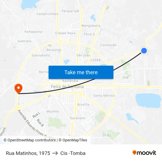 Rua Matinhos, 1975 to Cis -Tomba map