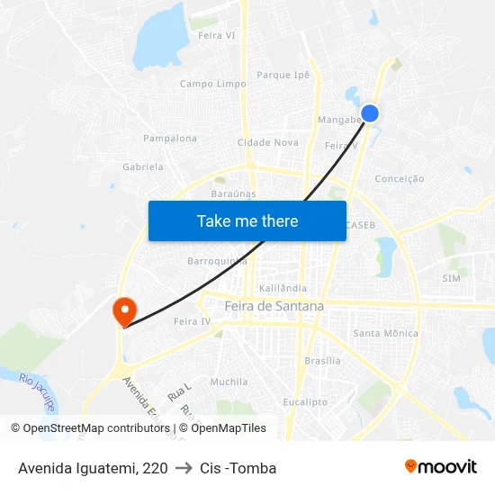 Avenida Iguatemi, 220 to Cis -Tomba map