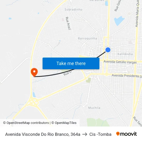 Avenida Visconde Do Rio Branco, 364a to Cis -Tomba map