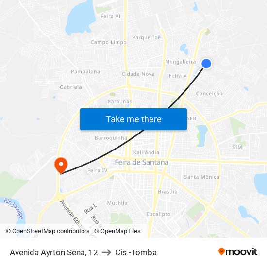 Avenida Ayrton Sena, 12 to Cis -Tomba map