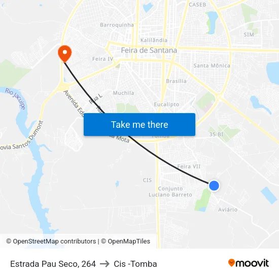 Estrada Pau Seco, 264 to Cis -Tomba map