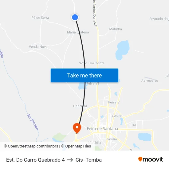 Est. Do Carro Quebrado 4 to Cis -Tomba map