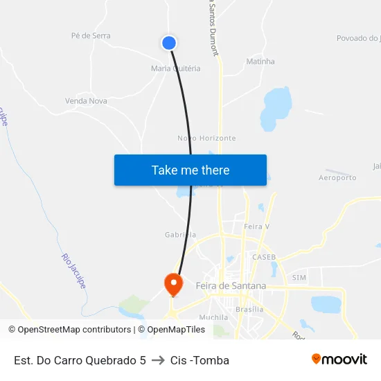 Est. Do Carro Quebrado 5 to Cis -Tomba map
