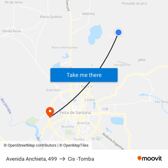 Avenida Anchieta, 499 to Cis -Tomba map