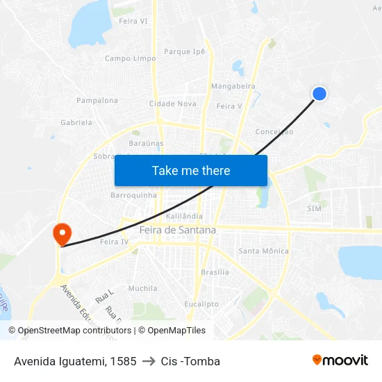 Avenida Iguatemi, 1585 to Cis -Tomba map