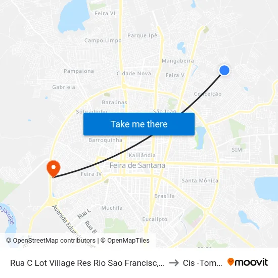 Rua C Lot Village Res Rio Sao Francisc, 153 to Cis -Tomba map