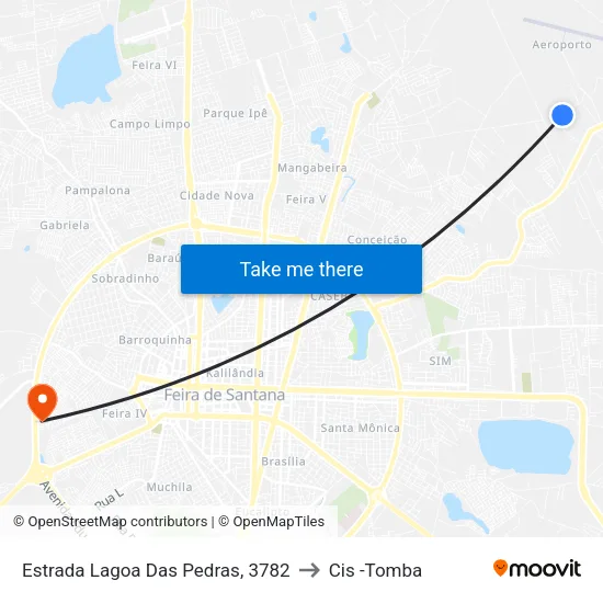 Estrada Lagoa Das Pedras, 3782 to Cis -Tomba map