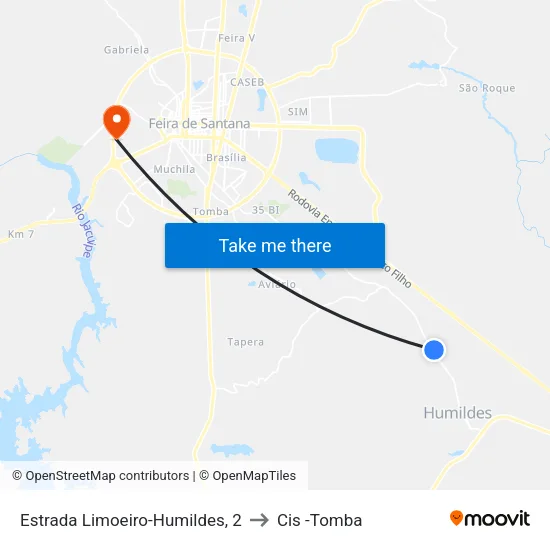 Estrada Limoeiro-Humildes, 2 to Cis -Tomba map