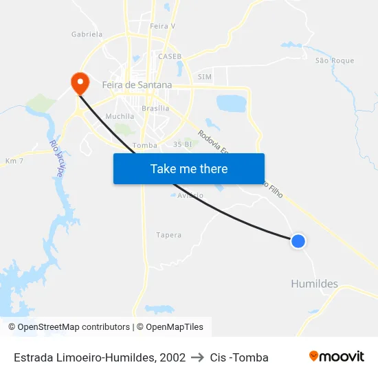Estrada Limoeiro-Humildes, 2002 to Cis -Tomba map