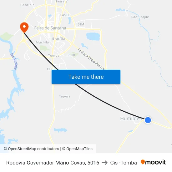 Rodovia Governador Mário Covas, 5016 to Cis -Tomba map