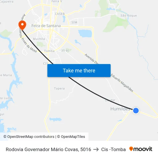 Rodovia Governador Mário Covas, 5016 to Cis -Tomba map