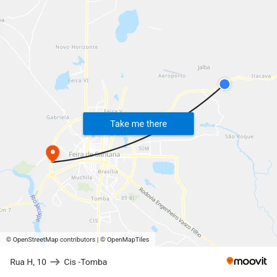 Rua H, 10 to Cis -Tomba map