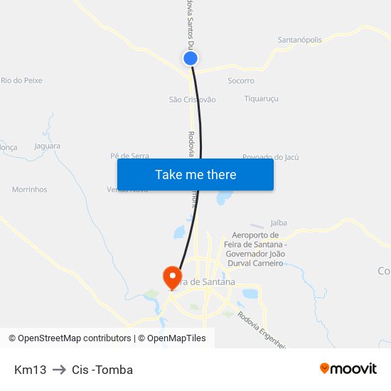 Km13 to Cis -Tomba map