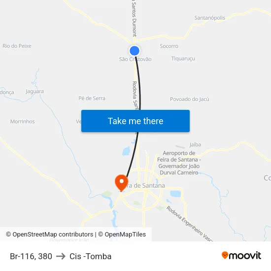 Br-116, 380 to Cis -Tomba map