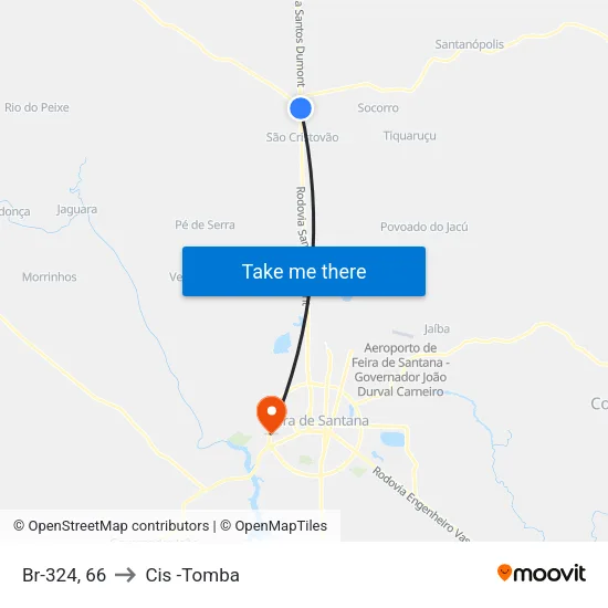 Br-324, 66 to Cis -Tomba map