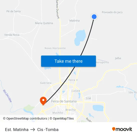 Est. Matinha to Cis -Tomba map