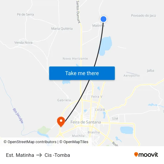 Est. Matinha to Cis -Tomba map