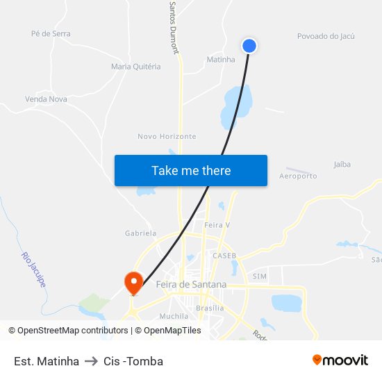 Est. Matinha to Cis -Tomba map