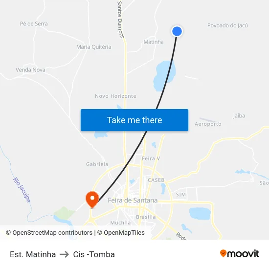 Est. Matinha to Cis -Tomba map