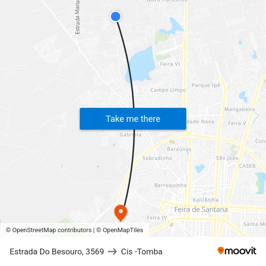 Estrada Do Besouro, 3569 to Cis -Tomba map