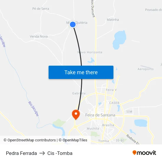 Pedra Ferrada to Cis -Tomba map