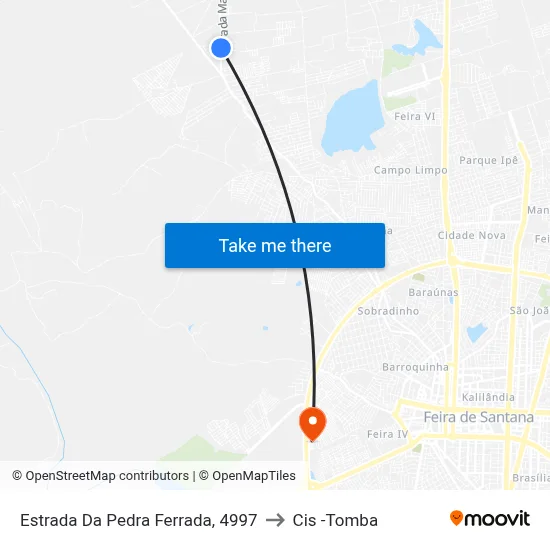 Estrada Da Pedra Ferrada, 4997 to Cis -Tomba map