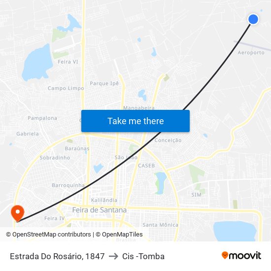 Estrada Do Rosário, 1847 to Cis -Tomba map