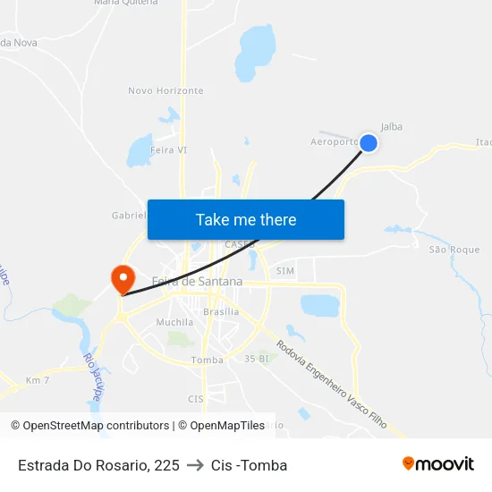 Estrada Do Rosario, 225 to Cis -Tomba map