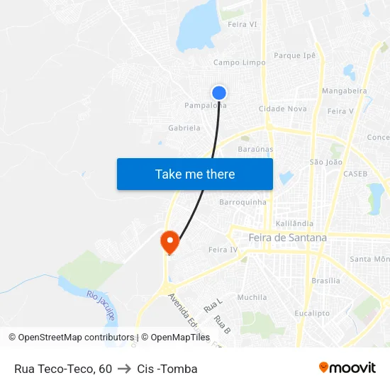 Rua Teco-Teco, 60 to Cis -Tomba map
