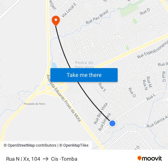 Rua N | Xx, 104 to Cis -Tomba map