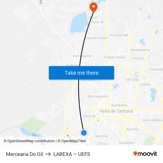 Mercearia Do Gil to LABEXA — UEFS map