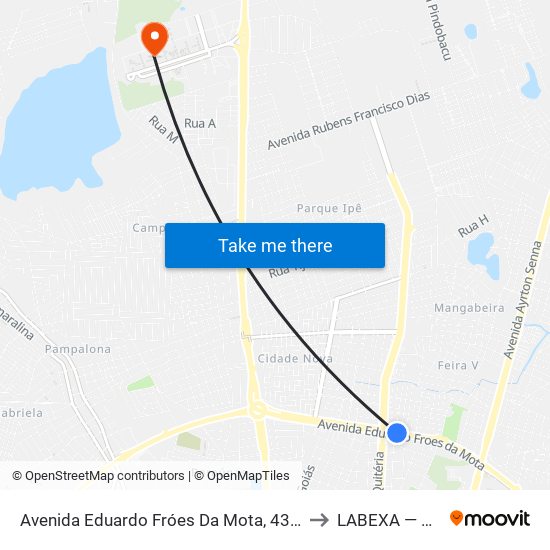 Avenida Eduardo Fróes Da Mota, 4369-4385 to LABEXA — UEFS map